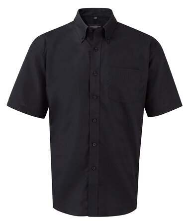 Camicia uomo Oxford a manica corta, nero