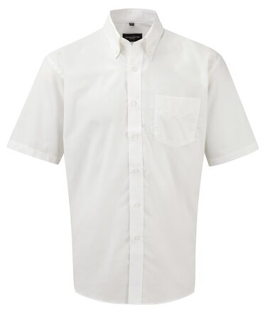 Camicia uomo Oxford a manica corta, bianco