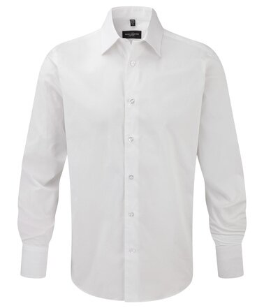 Camicia uomo elasticizzata bianca manica lunga senza taschino