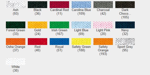 malglietta uomo manica lunga, tabella colori-gl2400 malglietta uomo manica lunga colorata