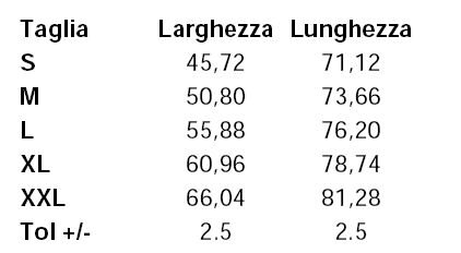 Maglia Uomo manica lunga GL2400-tabella taglie