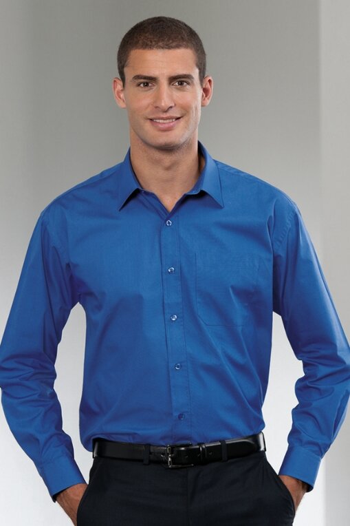 Camicia uomo Popeline taschino lato sinistro Camicia uomo Popeline a manica lunga